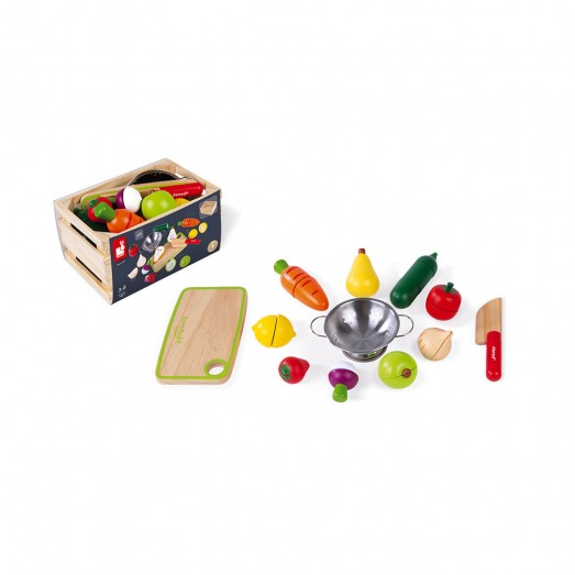 Fruits et légumes à découper en bois - Maxi Set